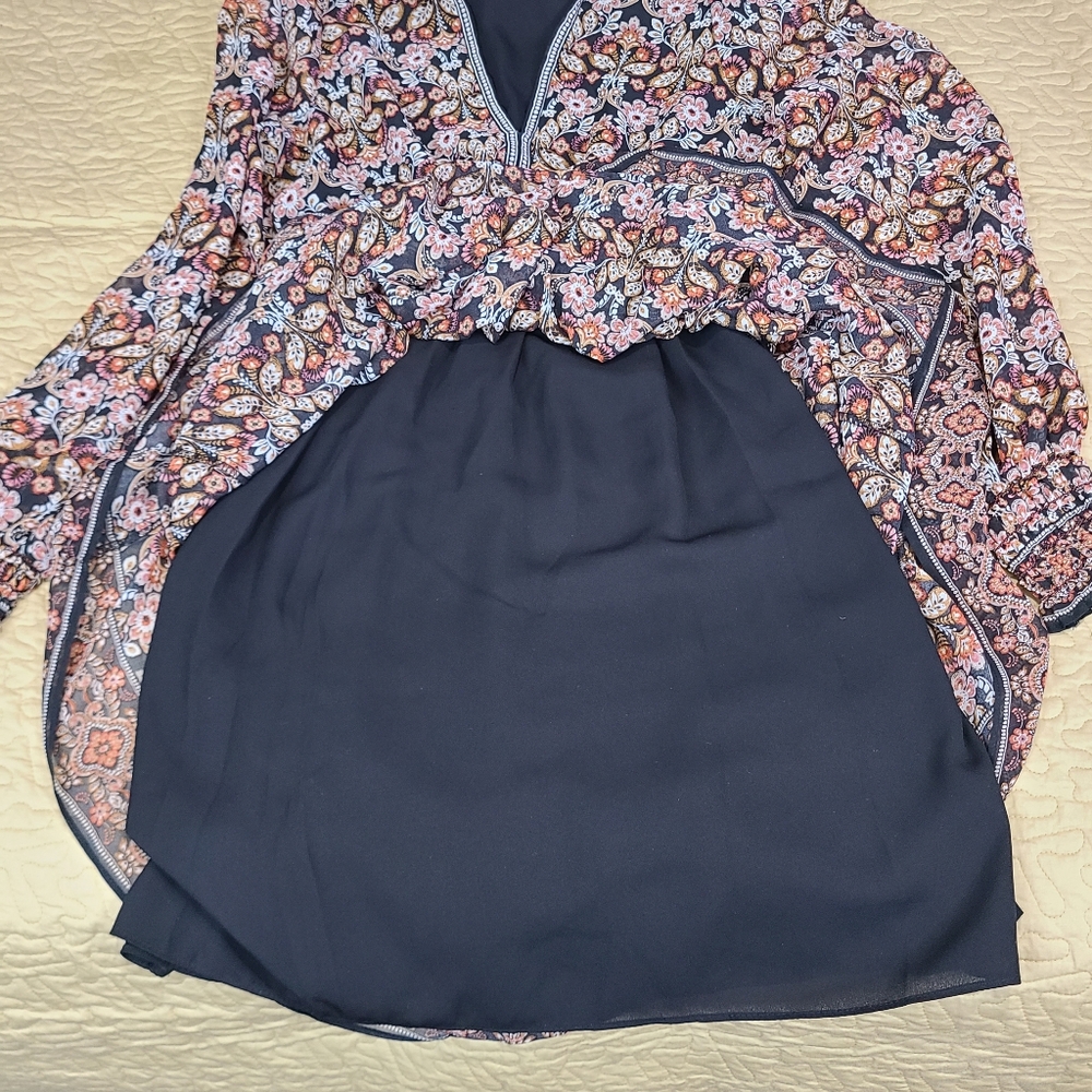 Max Studio Floral Ruffled long sleeve tiered midi dress size S - Picture 8 of 9